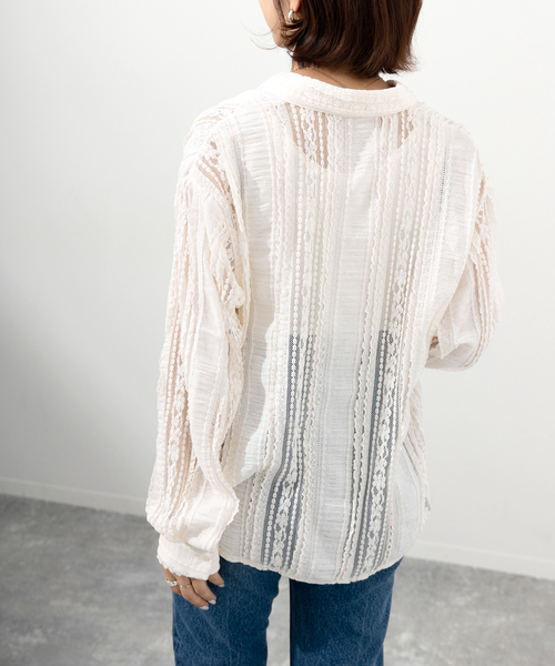 B.C STOCK（ベーセーストック）の「レースシャツ（シャツ