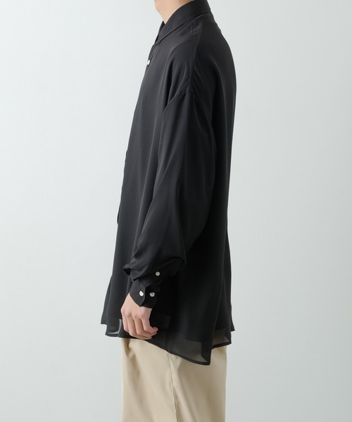 NULL（ヌル）の「【NULL】長袖 シアーシャツ（シャツ/ブラウス・メンズ・ブルーグリーン/サックスブルー/ブラック/ホワイト・FREE）」の17枚目の写真