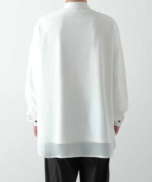 NULL（ヌル）の「【NULL】長袖 シアーシャツ（シャツ/ブラウス・メンズ・ブルーグリーン/サックスブルー/ブラック/ホワイト・FREE）」の9枚目の写真