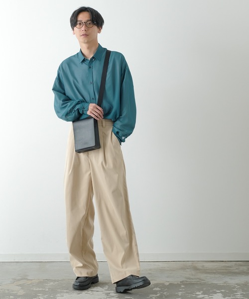 NULL（ヌル）の「【NULL】長袖 シアーシャツ（シャツ/ブラウス・メンズ・ブルーグリーン/サックスブルー/ブラック/ホワイト・FREE）」の13枚目の写真