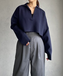 【&g’aime】衿付きショートニット