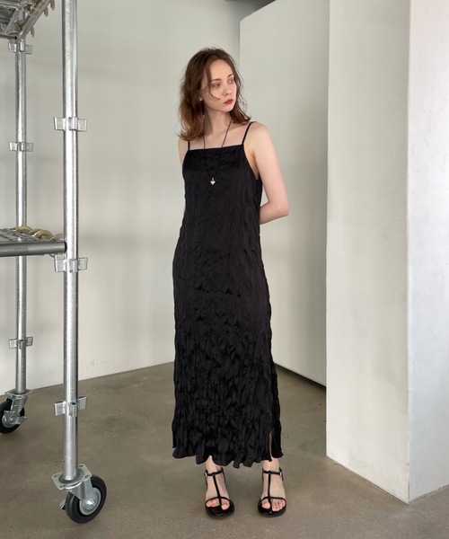 Didot.showroom(ディドット ショールーム)の「【DIDOT.】しわ加工スクエアキャミワンピ(ワンピース・レディース・ブラック/クリーム/ブラウン/ミント・FREE)」の10枚目の写真