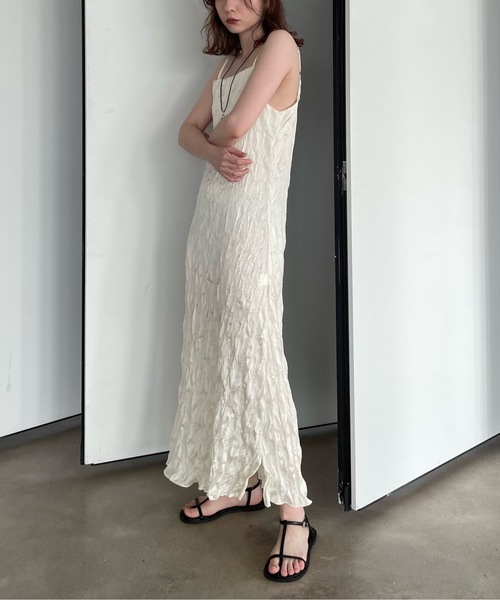 Didot.showroom(ディドット ショールーム)の「【DIDOT.】しわ加工スクエアキャミワンピ(ワンピース・レディース・ブラック/クリーム/ブラウン/ミント・FREE)」の13枚目の写真