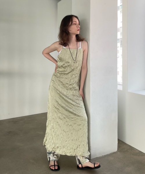 Didot.showroom(ディドット ショールーム)の「【DIDOT.】しわ加工スクエアキャミワンピ(ワンピース・レディース・ブラック/クリーム/ブラウン/ミント・FREE)」の22枚目の写真