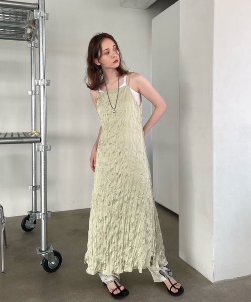 Didot.showroom(ディドット ショールーム)の「【DIDOT.】しわ加工スクエアキャミワンピ(ワンピース・レディース・ブラック/クリーム/ブラウン/ミント・FREE)」の19枚目の写真