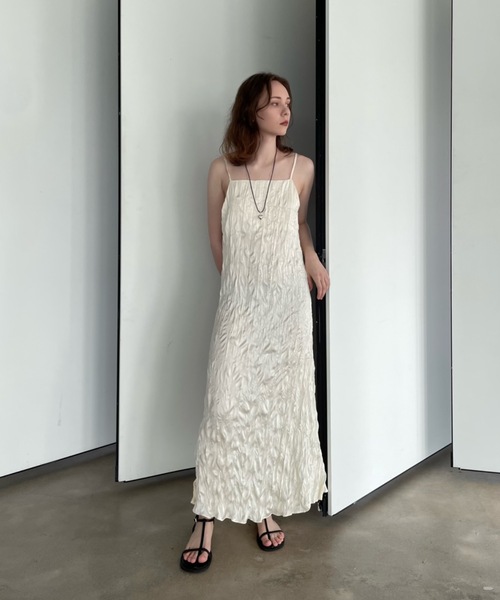 Didot.showroom(ディドット ショールーム)の「【DIDOT.】しわ加工スクエアキャミワンピ(ワンピース・レディース・ブラック/クリーム/ブラウン/ミント・FREE)」の12枚目の写真