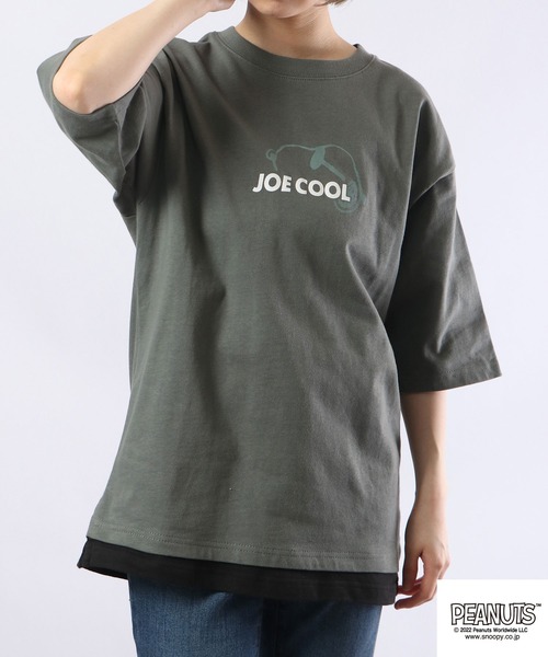 PEANUTS(ピーナッツ)の「PEANUTS スヌーピー ドロップショルダー フェイクレイヤード 半袖Tシャツ(Tシャツ/カットソー・メンズ・ブルー/グリーン/オフホワイト・LL/M/L)」の19枚目の写真