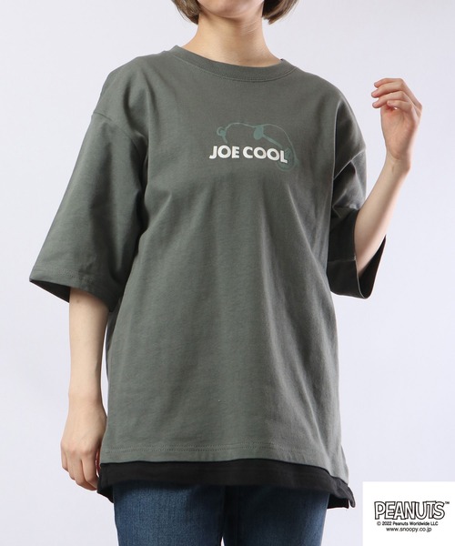 PEANUTS(ピーナッツ)の「PEANUTS スヌーピー ドロップショルダー フェイクレイヤード 半袖Tシャツ(Tシャツ/カットソー・メンズ・ブルー/グリーン/オフホワイト・LL/M/L)」の20枚目の写真