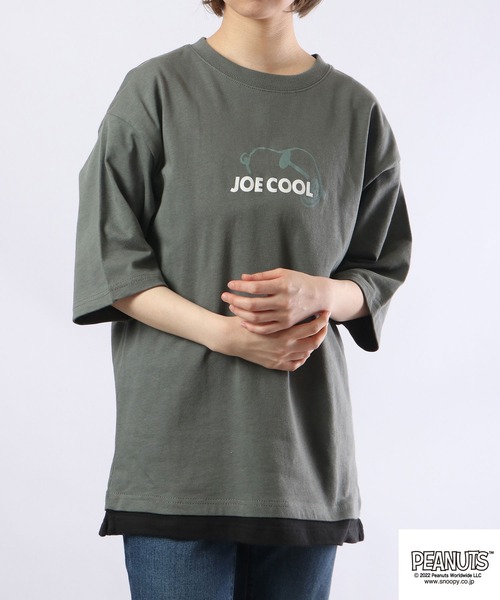 PEANUTS(ピーナッツ)の「PEANUTS スヌーピー ドロップショルダー フェイクレイヤード 半袖Tシャツ(Tシャツ/カットソー・メンズ・ブルー/グリーン/オフホワイト・LL/M/L)」の22枚目の写真
