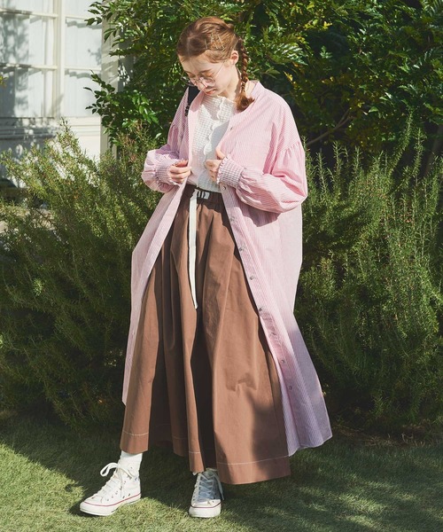 Crisp（クリスプ）の「ベルトフレアスカート（スカート・レディース・ブラウン/アイボリー・FREE）」の15枚目の写真