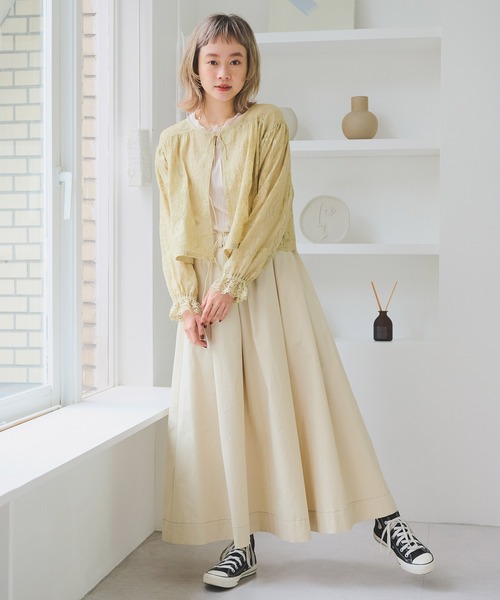 Crisp（クリスプ）の「ベルトフレアスカート（スカート・レディース・ブラウン/アイボリー・FREE）」の20枚目の写真