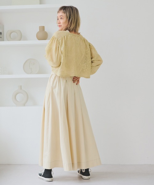 Crisp（クリスプ）の「ベルトフレアスカート（スカート・レディース・ブラウン/アイボリー・FREE）」の13枚目の写真