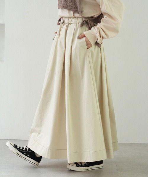 Crisp（クリスプ）の「ベルトフレアスカート（スカート・レディース・ブラウン/アイボリー・FREE）」の11枚目の写真