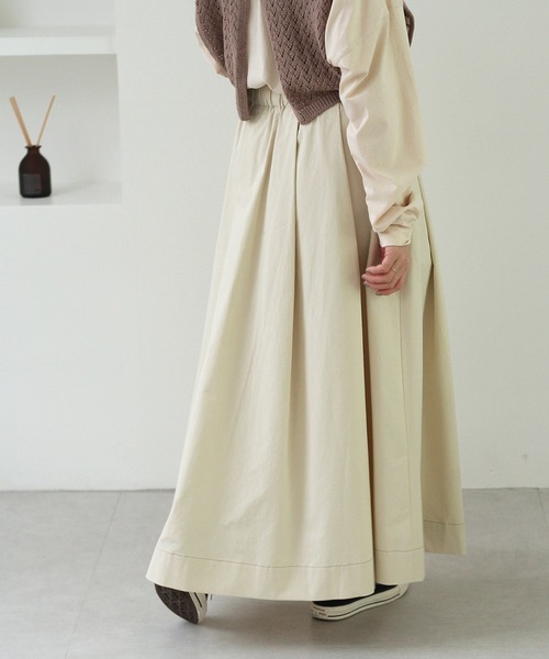 Crisp（クリスプ）の「ベルトフレアスカート（スカート・レディース・ブラウン/アイボリー・FREE）」の5枚目の写真