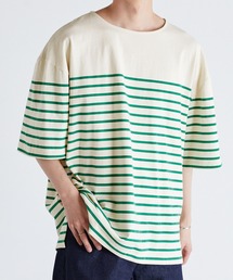 パネルボーダー ビッグシルエット半袖Tシャツ