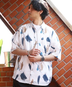 バイカラーBEARプリントシャツ（シャツ/ブラウス）｜Amilige