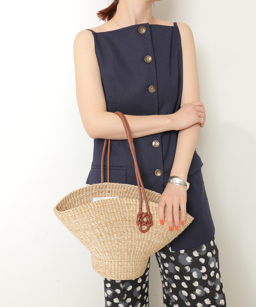 Spick & Span（スピックアンドスパン）の「【MARCHER / マルシェ】レザーハンドルカゴBAG（かごバッグ・レディース・ベージュ・FREE）」の5枚目の写真