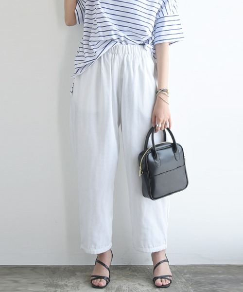 and it_(アンドイット)の「Wガーゼコクーンパンツ(その他パンツ・レディース・アイボリー/ブラック/その他・M-L)」の1枚目の写真