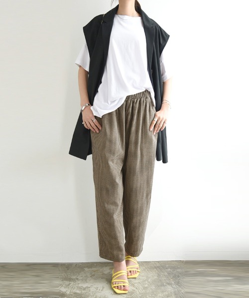 and it_(アンドイット)の「Wガーゼコクーンパンツ(その他パンツ・レディース・アイボリー/ブラック/その他・M-L)」の4枚目の写真