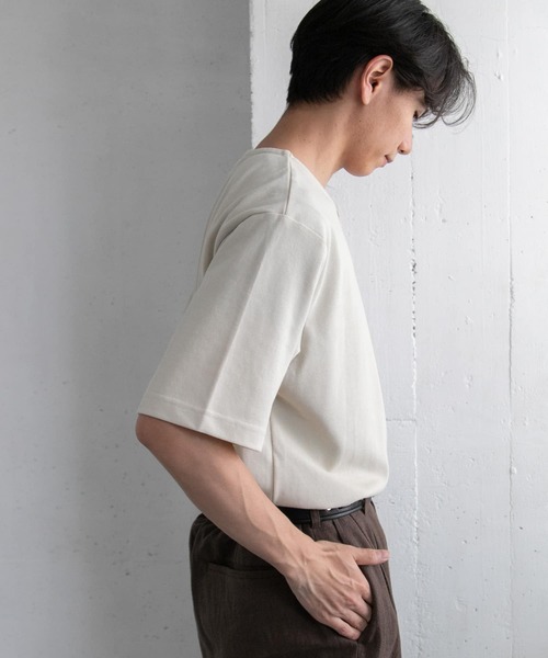 FORK&SPOON（フォークアンドスプーン）の「FORK&SPOON　ヘンリーネックTシャツ（Tシャツ/カットソー・メンズ・アイボリー/ブルー・5/4）」の4枚目の写真