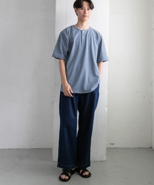 FORK&SPOON（フォークアンドスプーン）の「FORK&SPOON　ヘンリーネックTシャツ（Tシャツ/カットソー・メンズ・アイボリー/ブルー・5/4）」の12枚目の写真