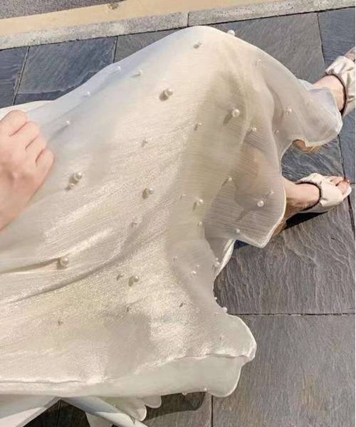 Pearl Deco Satin Sparkle Skirt