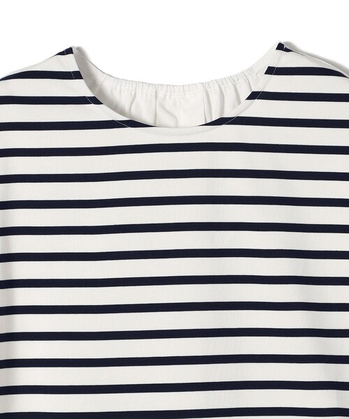 SHIPS Colors（シップス カラーズ）の「SHIPS Colors:〈洗濯機可能〉布帛コンビ トップス（Tシャツ/カットソー・レディース・オフホワイト/ネイビー・ONE SIZE）」の4枚目の写真