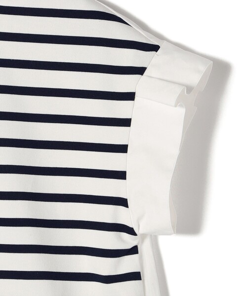 SHIPS Colors（シップス カラーズ）の「SHIPS Colors:〈洗濯機可能〉布帛コンビ トップス（Tシャツ/カットソー・レディース・オフホワイト/ネイビー・ONE SIZE）」の5枚目の写真