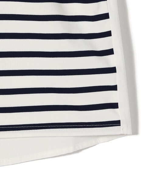 SHIPS Colors（シップス カラーズ）の「SHIPS Colors:〈洗濯機可能〉布帛コンビ トップス（Tシャツ/カットソー・レディース・オフホワイト/ネイビー・ONE SIZE）」の6枚目の写真
