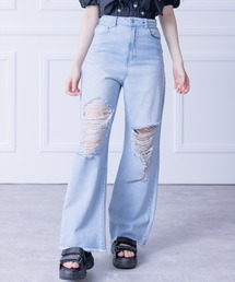 clear | ダメージワイドデニムパンツ (デニムパンツ)