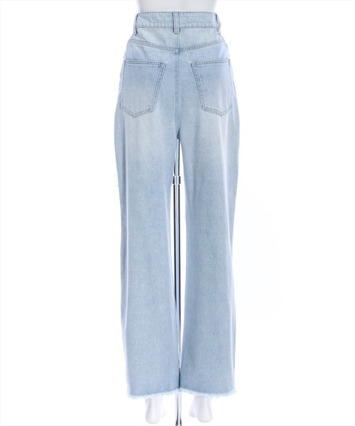 clear（クリア）の「ダメージワイドデニムパンツ≪2024SS≫（デニムパンツ・レディース・ブラック/ライトブルー・M/S）」の6枚目の写真
