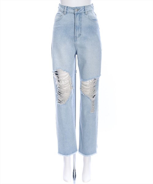 clear（クリア）の「ダメージワイドデニムパンツ≪2024SS≫（デニムパンツ・レディース・ブラック/ライトブルー・M/S）」の16枚目の写真