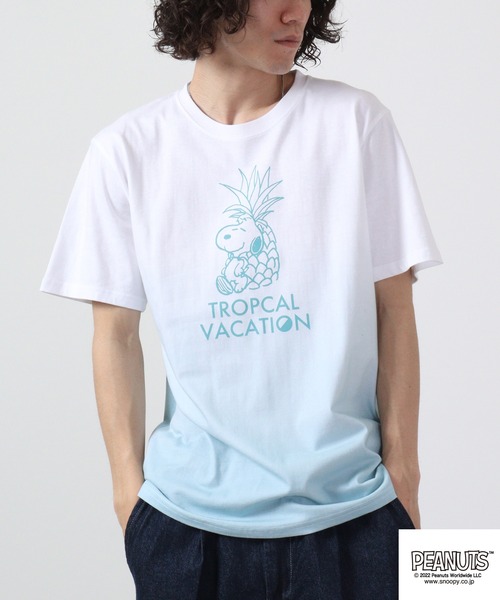 PEANUTS(ピーナッツ)の「PEANUTS スヌーピー グラデーション 半袖 Tシャツ(Tシャツ/カットソー・レディース・ブルーグレー/イエロー/オレンジ/ブルー/グリーン/ピンク・M/L/LL)」の13枚目の写真
