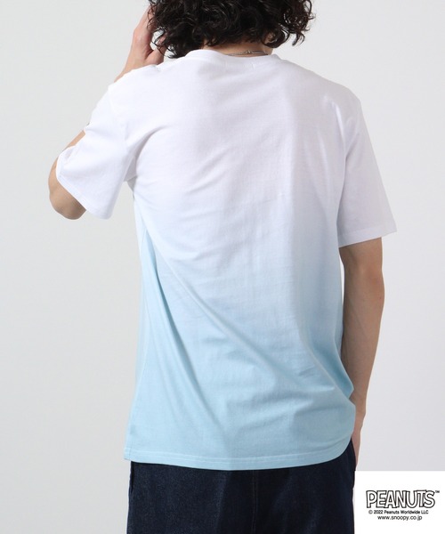 PEANUTS(ピーナッツ)の「PEANUTS スヌーピー グラデーション 半袖 Tシャツ(Tシャツ/カットソー・レディース・ブルーグレー/イエロー/オレンジ/ブルー/グリーン/ピンク・M/L/LL)」の17枚目の写真