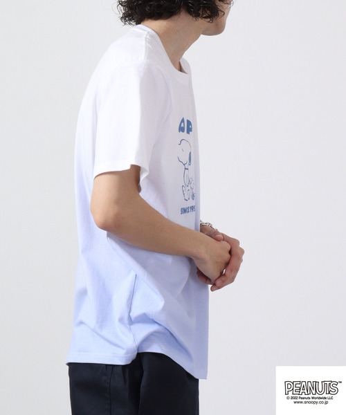 PEANUTS(ピーナッツ)の「PEANUTS スヌーピー グラデーション 半袖 Tシャツ(Tシャツ/カットソー・レディース・ブルーグレー/イエロー/オレンジ/ブルー/グリーン/ピンク・M/L/LL)」の16枚目の写真