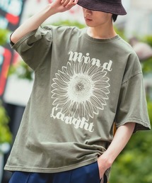 improves | 【UAU】Mind Laught フラワープリント ピグメント加工 半袖Tシャツ(Tシャツ/カットソー)