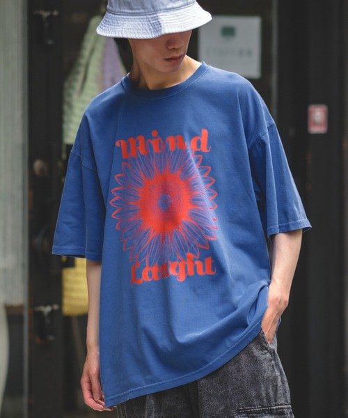 improves(インプローブス)の「【UAU】Mind Laught フラワープリント ピグメント加工 半袖Tシャツ(Tシャツ/カットソー・メンズ・ホワイト/ピンク/オレンジ/ミント/ネイビー/ブルー/カーキ/ブラック・MEDIUM/LARGE/X-LARGE)」の6枚目の写真