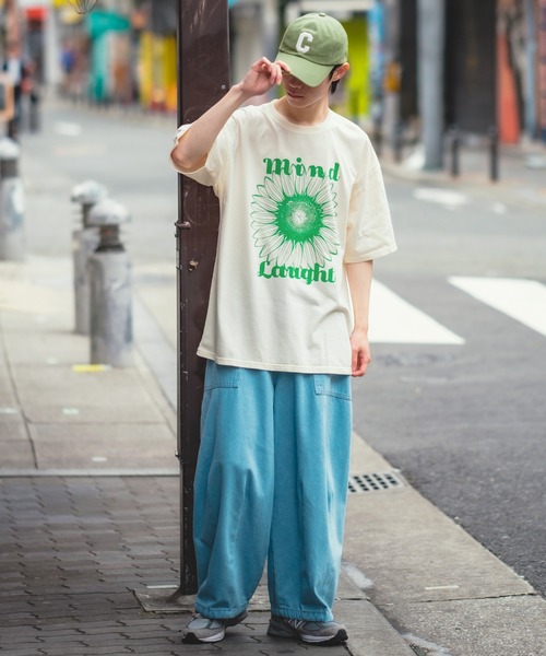 improves(インプローブス)の「【UAU】Mind Laught フラワープリント ピグメント加工 半袖Tシャツ(Tシャツ/カットソー・メンズ・ホワイト/ピンク/オレンジ/ミント/ネイビー/ブルー/カーキ/ブラック・MEDIUM/LARGE/X-LARGE)」の11枚目の写真