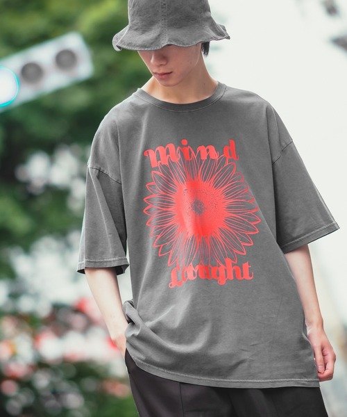 improves(インプローブス)の「【UAU】Mind Laught フラワープリント ピグメント加工 半袖Tシャツ(Tシャツ/カットソー・メンズ・ホワイト/ピンク/オレンジ/ミント/ネイビー/ブルー/カーキ/ブラック・MEDIUM/LARGE/X-LARGE)」の12枚目の写真