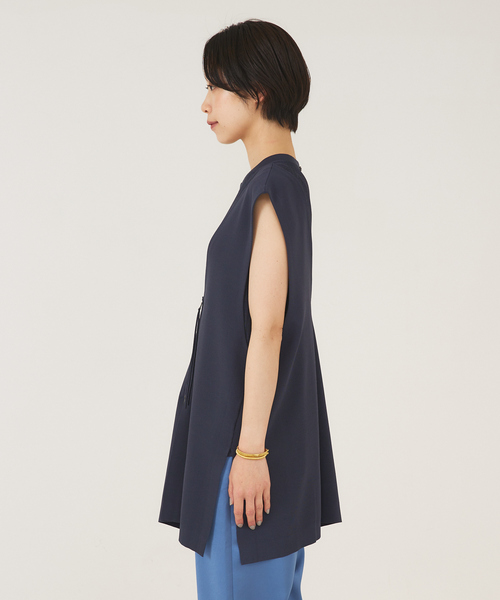 qualite(カリテ)の「《セットアップ対応》レーヨンストレッチ2WAYニットジレ(ベスト・レディース・カーキ/グレイッシュブルー・フリー)」の11枚目の写真