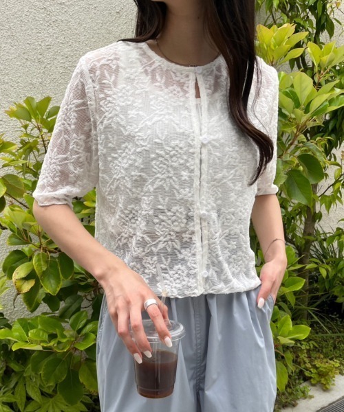 nemne store(ネンネストア)の「前後2way花柄レースカーディガン(カーディガン/ボレロ・レディース・ブラック/アイボリー/ブルー・フリー)」の18枚目の写真