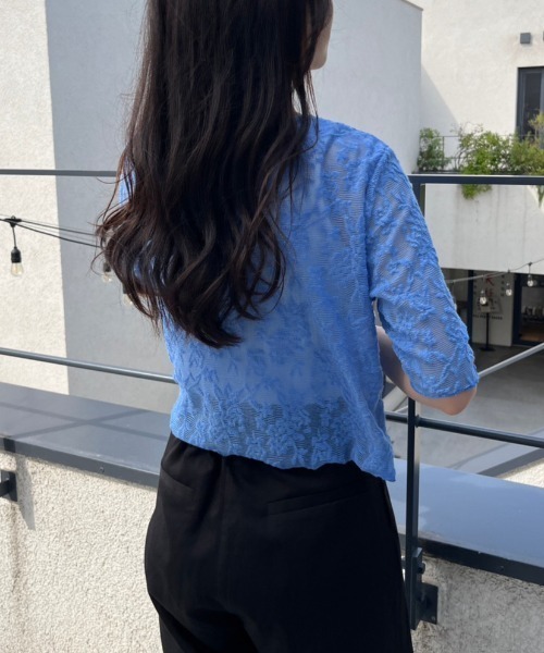 nemne store(ネンネストア)の「前後2way花柄レースカーディガン(カーディガン/ボレロ・レディース・ブラック/アイボリー/ブルー・フリー)」の15枚目の写真