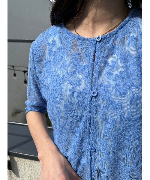 nemne store(ネンネストア)の「前後2way花柄レースカーディガン(カーディガン/ボレロ・レディース・ブラック/アイボリー/ブルー・フリー)」の7枚目の写真