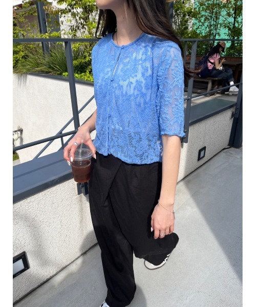 nemne store(ネンネストア)の「前後2way花柄レースカーディガン(カーディガン/ボレロ・レディース・ブラック/アイボリー/ブルー・フリー)」の20枚目の写真