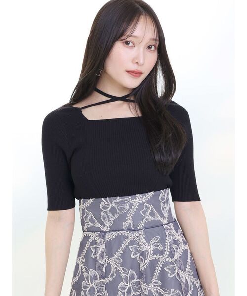 MERCURYDUO（マーキュリーデュオ）の「マルチウェイストラップコンパクトリブニット（ニット/セーター・レディース・ブラック/パープル/オフホワイト/ベージュ・FREE）」の5枚目の写真