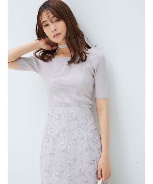 MERCURYDUO（マーキュリーデュオ）の「マルチウェイストラップコンパクトリブニット（ニット/セーター・レディース・ブラック/パープル/オフホワイト/ベージュ・FREE）」の7枚目の写真