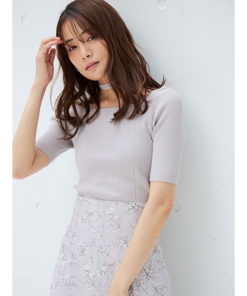 MERCURYDUO（マーキュリーデュオ）の「マルチウェイストラップコンパクトリブニット（ニット/セーター・レディース・ブラック/パープル/オフホワイト/ベージュ・FREE）」の9枚目の写真