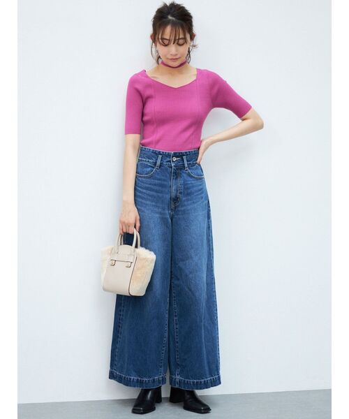 MERCURYDUO（マーキュリーデュオ）の「マルチウェイストラップコンパクトリブニット（ニット/セーター・レディース・ブラック/パープル/オフホワイト/ベージュ・FREE）」の14枚目の写真