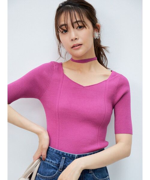 MERCURYDUO（マーキュリーデュオ）の「マルチウェイストラップコンパクトリブニット（ニット/セーター・レディース・ブラック/パープル/オフホワイト/ベージュ・FREE）」の16枚目の写真