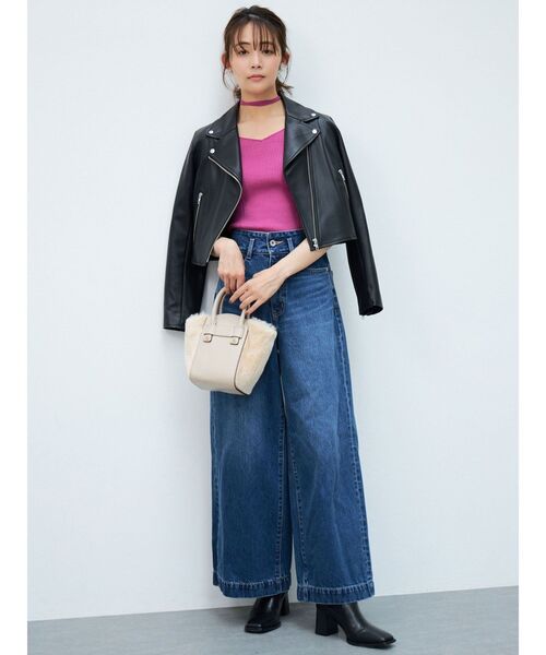 MERCURYDUO（マーキュリーデュオ）の「マルチウェイストラップコンパクトリブニット（ニット/セーター・レディース・ブラック/パープル/オフホワイト/ベージュ・FREE）」の19枚目の写真